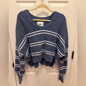 aerie blue and white summer sweater